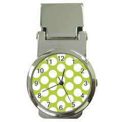 Spring Green Polkadot Money Clip With Watch by Zandiepants