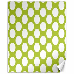 Spring Green Polkadot Canvas 16  X 20  (unframed) by Zandiepants