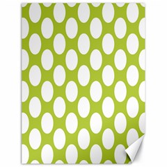 Spring Green Polkadot Canvas 18  X 24  (unframed) by Zandiepants