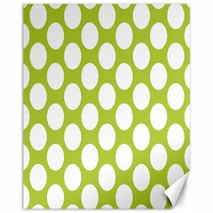 Spring Green Polkadot Canvas 11  X 14  (unframed) by Zandiepants