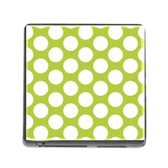 Spring Green Polkadot Memory Card Reader With Storage (square) by Zandiepants