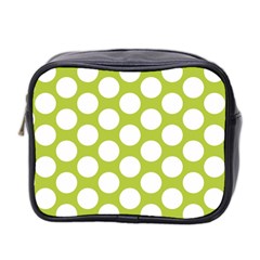 Spring Green Polkadot Mini Travel Toiletry Bag (two Sides) by Zandiepants