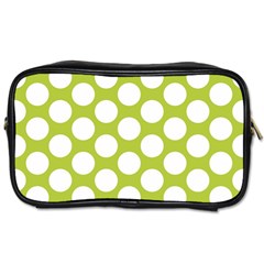 Spring Green Polkadot Travel Toiletry Bag (two Sides) by Zandiepants