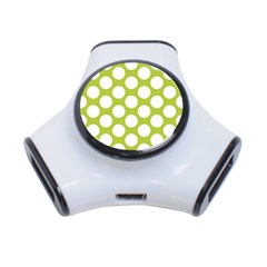 Spring Green Polkadot 3 Port Usb Hub by Zandiepants