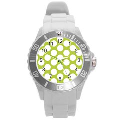 Spring Green Polkadot Plastic Sport Watch (large) by Zandiepants