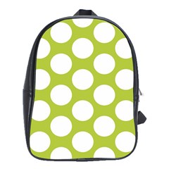 Spring Green Polkadot School Bag (xl) by Zandiepants