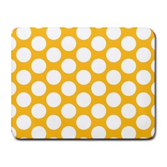 Sunny Yellow Polkadot Small Mouse Pad (rectangle) by Zandiepants