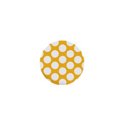 Sunny Yellow Polkadot 1  Mini Button by Zandiepants