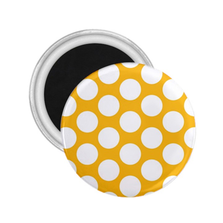 Sunny Yellow Polkadot 2.25  Button Magnet