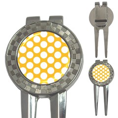 Sunny Yellow Polkadot Golf Pitchfork & Ball Marker by Zandiepants