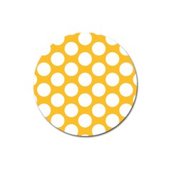 Sunny Yellow Polkadot Magnet 3  (round) by Zandiepants