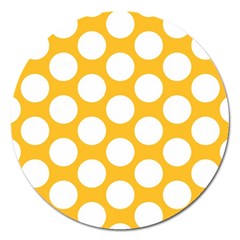 Sunny Yellow Polkadot Magnet 5  (round) by Zandiepants