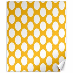 Sunny Yellow Polkadot Canvas 8  X 10  (unframed) by Zandiepants