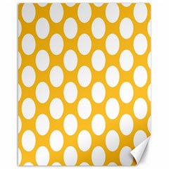 Sunny Yellow Polkadot Canvas 16  X 20  (unframed) by Zandiepants