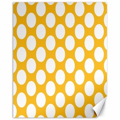 Sunny Yellow Polkadot Canvas 11  X 14  (unframed) by Zandiepants