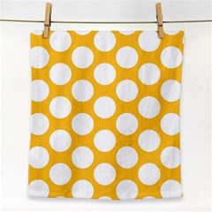 Sunny Yellow Polkadot Face Towel by Zandiepants