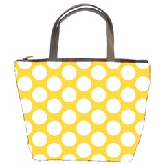 Sunny Yellow Polkadot Bucket Handbag by Zandiepants