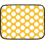 Sunny Yellow Polkadot Mini Fleece Blanket (Two Sided) 35 x27  Blanket Front