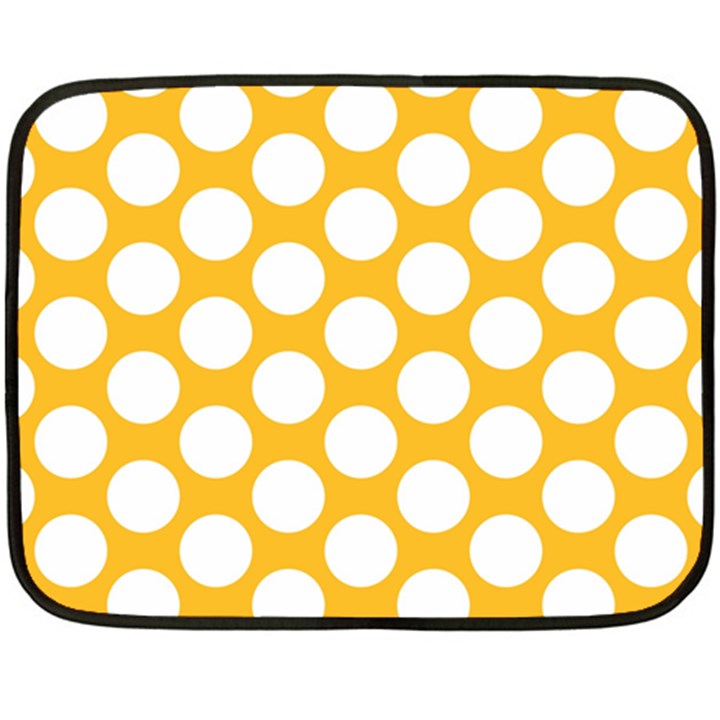 Sunny Yellow Polkadot Mini Fleece Blanket (Two Sided)