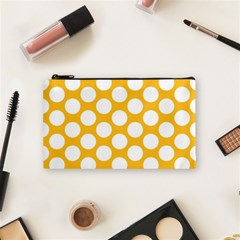 Sunny Yellow Polkadot Cosmetic Bag (small) by Zandiepants