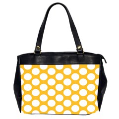 Sunny Yellow Polkadot Oversize Office Handbag (two Sides) by Zandiepants