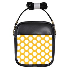 Sunny Yellow Polkadot Girl s Sling Bag by Zandiepants