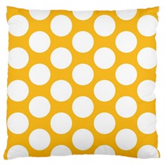 Sunny Yellow Polkadot Large Cushion Case (two Sided)  by Zandiepants