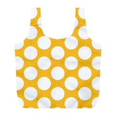 Sunny Yellow Polkadot Reusable Bag (l) by Zandiepants