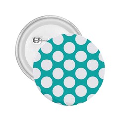 Turquoise Polkadot Pattern 2 25  Button by Zandiepants