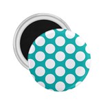 Turquoise Polkadot Pattern 2.25  Button Magnet Front