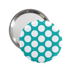 Turquoise Polkadot Pattern Handbag Mirror (2 25 ) by Zandiepants