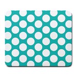 Turquoise Polkadot Pattern Large Mouse Pad (Rectangle) Front