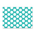 Turquoise Polkadot Pattern A4 Sticker 10 Pack Front