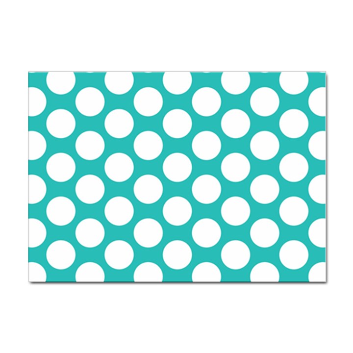 Turquoise Polkadot Pattern A4 Sticker 10 Pack