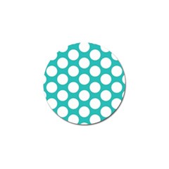 Turquoise Polkadot Pattern Golf Ball Marker by Zandiepants