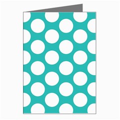 Turquoise Polkadot Pattern Greeting Card by Zandiepants