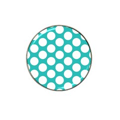 Turquoise Polkadot Pattern Golf Ball Marker 4 Pack (for Hat Clip) by Zandiepants