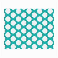 Turquoise Polkadot Pattern Glasses Cloth (small) by Zandiepants