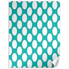 Turquoise Polkadot Pattern Canvas 12  X 16  (unframed) by Zandiepants