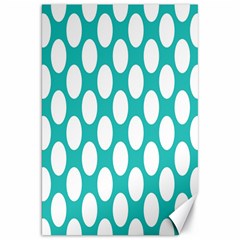 Turquoise Polkadot Pattern Canvas 20  X 30  (unframed) by Zandiepants