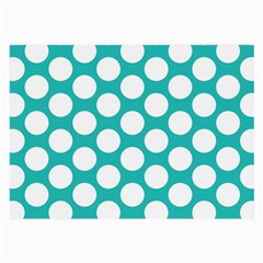 Turquoise Polkadot Pattern Glasses Cloth (large, Two Sided) by Zandiepants