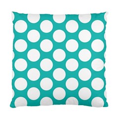 Turquoise Polkadot Pattern Cushion Case (single Sided)  by Zandiepants