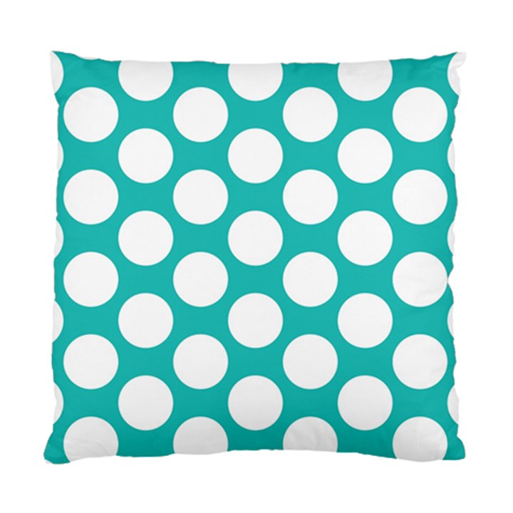 Turquoise Polkadot Pattern Cushion Case (Single Sided) 