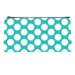 Turquoise Polkadot Pattern Pencil Case by Zandiepants