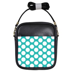 Turquoise Polkadot Pattern Girl s Sling Bag