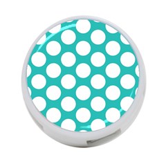 Turquoise Polkadot Pattern 4-port Usb Hub (one Side) by Zandiepants