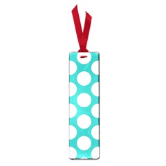 Turquoise Polkadot Pattern Small Bookmark by Zandiepants