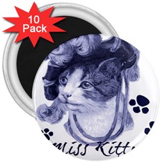 Miss Kitty Blues 3  Button Magnet (10 Pack) by misskittys