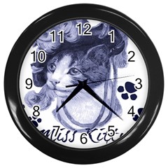 Miss Kitty Blues Wall Clock (black) by misskittys