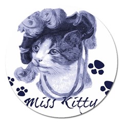 Miss Kitty Blues Magnet 5  (round) by misskittys